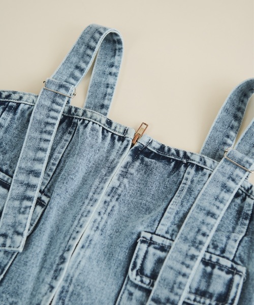 MERLOT（メルロー）の「デニムコルセットビスチェ（キャミソール・レディース・ブラック/ブルー・FREE）」の5枚目の写真