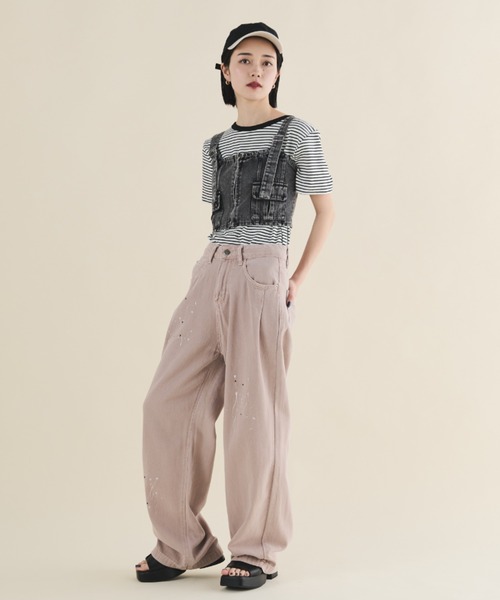 MERLOT（メルロー）の「デニムコルセットビスチェ（キャミソール・レディース・ブラック/ブルー・FREE）」の20枚目の写真