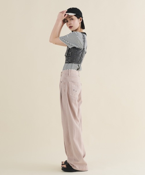 MERLOT（メルロー）の「デニムコルセットビスチェ（キャミソール・レディース・ブラック/ブルー・FREE）」の19枚目の写真