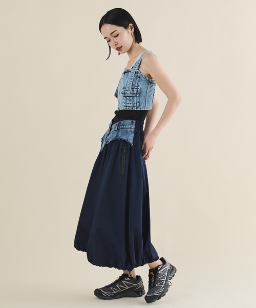 MERLOT（メルロー）の「デニムコルセットビスチェ（キャミソール・レディース・ブラック/ブルー・FREE）」の8枚目の写真