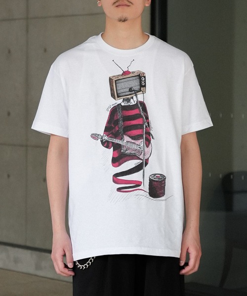 INTERPLAY(インタープレイ)の「【INTERPLAY x TAKERU】クレイジーTVマン 半袖 Tシャツ(Tシャツ/カットソー・メンズ・ホワイト/ブラック/クリーム・MEDIUM/LARGE)」の5枚目の写真