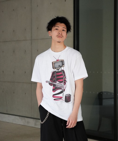 INTERPLAY(インタープレイ)の「【INTERPLAY x TAKERU】クレイジーTVマン 半袖 Tシャツ(Tシャツ/カットソー・メンズ・ホワイト/ブラック/クリーム・MEDIUM/LARGE)」の8枚目の写真