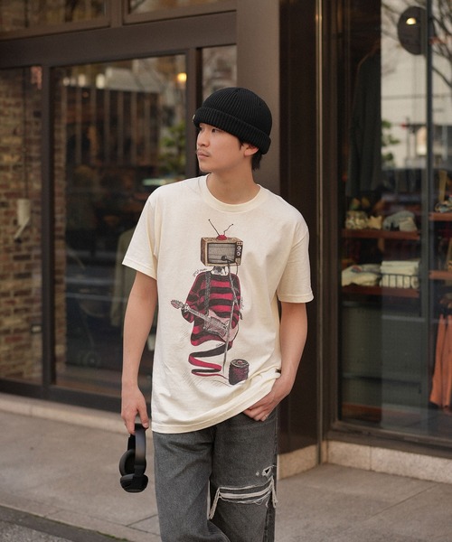 INTERPLAY(インタープレイ)の「【INTERPLAY x TAKERU】クレイジーTVマン 半袖 Tシャツ(Tシャツ/カットソー・メンズ・ホワイト/ブラック/クリーム・MEDIUM/LARGE)」の10枚目の写真