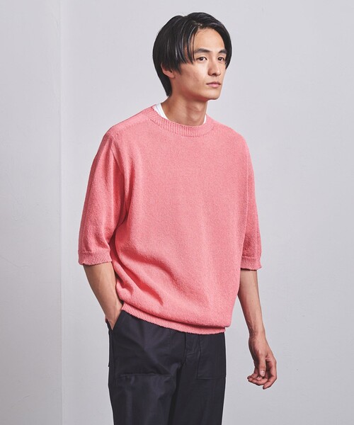 UNITED ARROWS(ユナイテッドアローズ)の「ワシ ホールガーメント ニットTシャツ「SLOW & 」(Tシャツ/カットソー・メンズ・ピンク/ベージュ/パープル・M/L/S)」の12枚目の写真