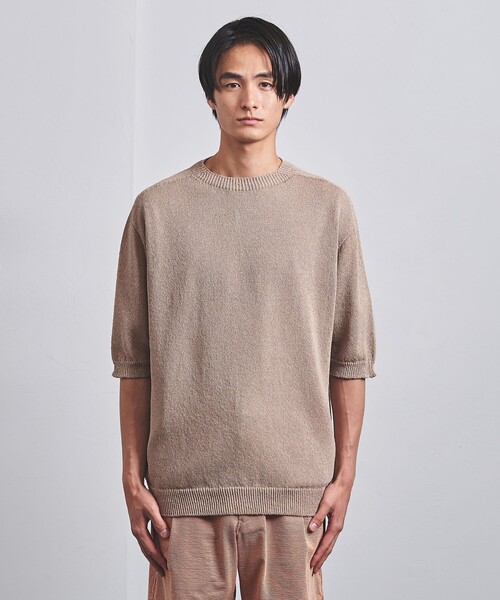 UNITED ARROWS(ユナイテッドアローズ)の「ワシ ホールガーメント ニットTシャツ「SLOW & 」(Tシャツ/カットソー・メンズ・ピンク/ベージュ/パープル・M/L/S)」の15枚目の写真