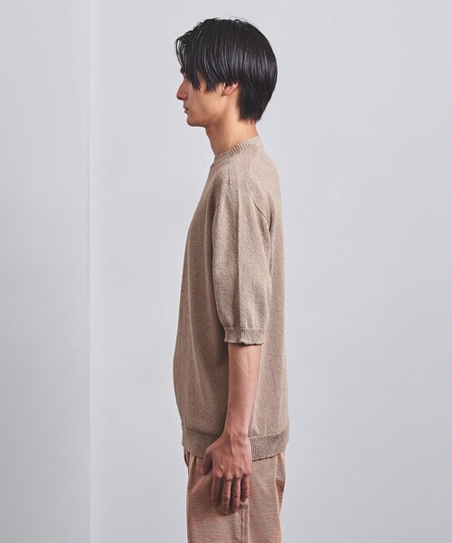 UNITED ARROWS(ユナイテッドアローズ)の「ワシ ホールガーメント ニットTシャツ「SLOW & 」(Tシャツ/カットソー・メンズ・ピンク/ベージュ/パープル・M/L/S)」の16枚目の写真