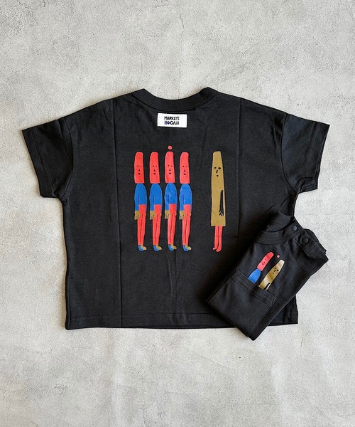 HOGAN RANCH WEAR(ホーガンランチウエア)の「ポケットひょっこりTシャツ(kids/XS~LL)(Tシャツ/カットソー・キッズ・レッド/ブラック/オフホワイト・LL/L/M/S/XS)」の1枚目の写真