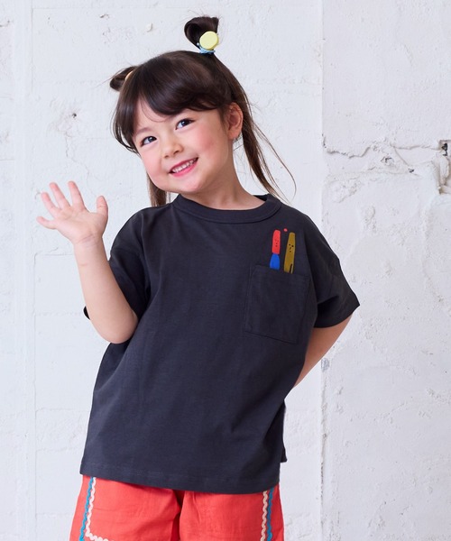 HOGAN RANCH WEAR(ホーガンランチウエア)の「ポケットひょっこりTシャツ(kids/XS~LL)(Tシャツ/カットソー・キッズ・レッド/ブラック/オフホワイト・LL/L/M/S/XS)」の5枚目の写真