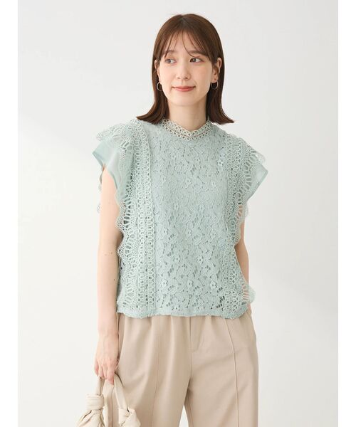 Petit fleur(プチフルール)の「・Petit Fleur フレンチレーシ-ブラウス(シャツ/ブラウス・レディース・グリーン系その他2/ピンク/ブラック/チャコールグレー/オフホワイト・FREE)」の15枚目の写真