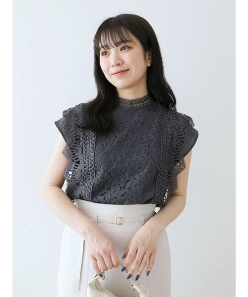 Petit fleur(プチフルール)の「・Petit Fleur フレンチレーシ-ブラウス(シャツ/ブラウス・レディース・グリーン系その他2/ピンク/ブラック/チャコールグレー/オフホワイト・FREE)」の8枚目の写真