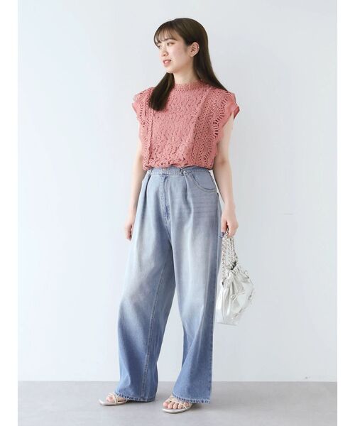 Petit fleur(プチフルール)の「・Petit Fleur フレンチレーシ-ブラウス(シャツ/ブラウス・レディース・グリーン系その他2/ピンク/ブラック/チャコールグレー/オフホワイト・FREE)」の16枚目の写真