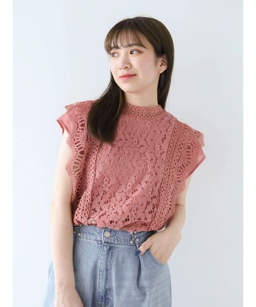 Petit fleur(プチフルール)の「・Petit Fleur フレンチレーシ-ブラウス(シャツ/ブラウス・レディース・グリーン系その他2/ピンク/ブラック/チャコールグレー/オフホワイト・FREE)」の17枚目の写真