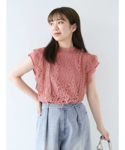 Petit fleur(プチフルール)の「・Petit Fleur フレンチレーシ-ブラウス(シャツ/ブラウス・レディース・グリーン系その他2/ピンク/ブラック/チャコールグレー/オフホワイト・FREE)」の18枚目の写真