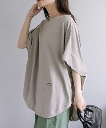 汗に負けない!裾ラウンドチュニックTシャツ