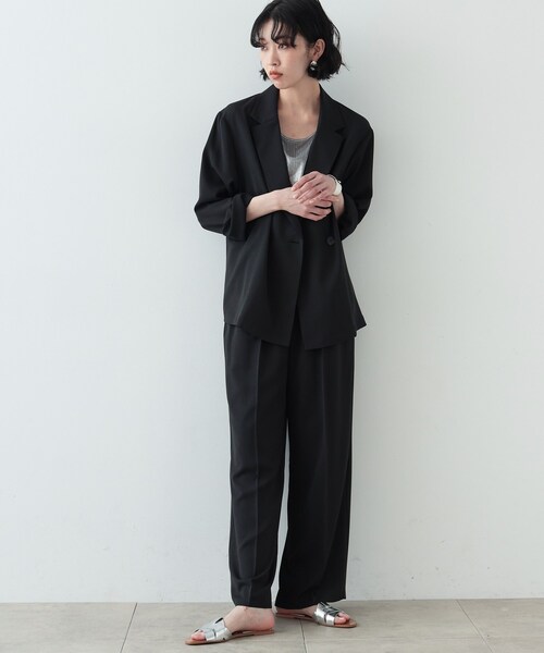 GALLEST（ギャレスト）の「◆梳毛ライクワイドパンツ（その他パンツ・レディース・ブラック/ダークグレー・38/36）」の3枚目の写真