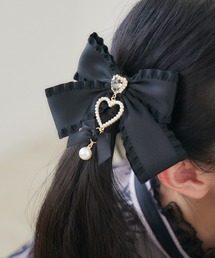 ROJITA | ダブルリボンハートパールクリップSET(バレッタ/ヘアクリップ)