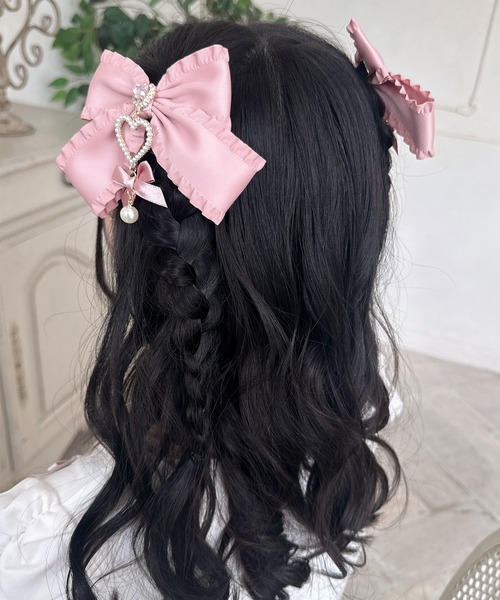 ROJITA（ロジータ）の「ダブルリボンハートパールクリップSET（バレッタ/ヘアクリップ・レディース・ホワイト/ブラック/ピンク・FREE）」の14枚目の写真