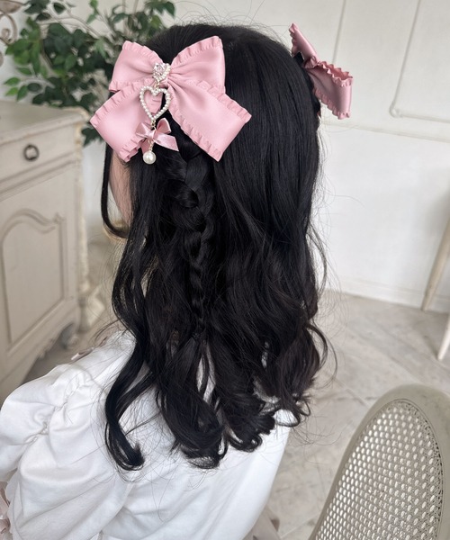 ROJITA（ロジータ）の「ダブルリボンハートパールクリップSET（バレッタ/ヘアクリップ・レディース・ホワイト/ブラック/ピンク・FREE）」の15枚目の写真