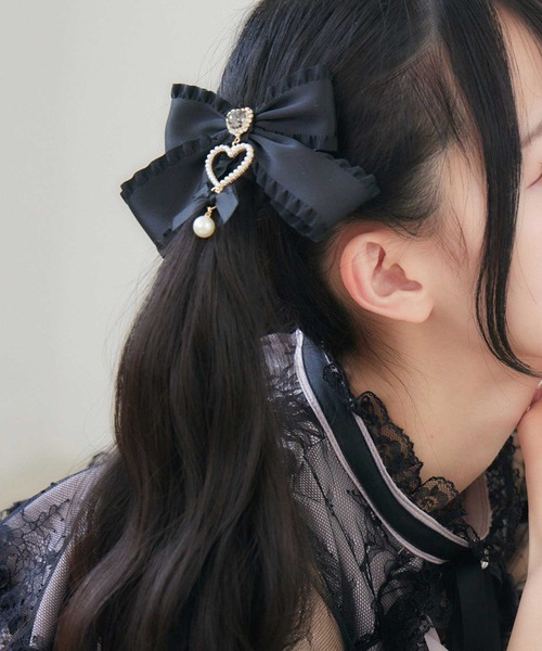 ROJITA（ロジータ）の「ダブルリボンハートパールクリップSET（バレッタ/ヘアクリップ・レディース・ホワイト/ブラック/ピンク・FREE）」の19枚目の写真