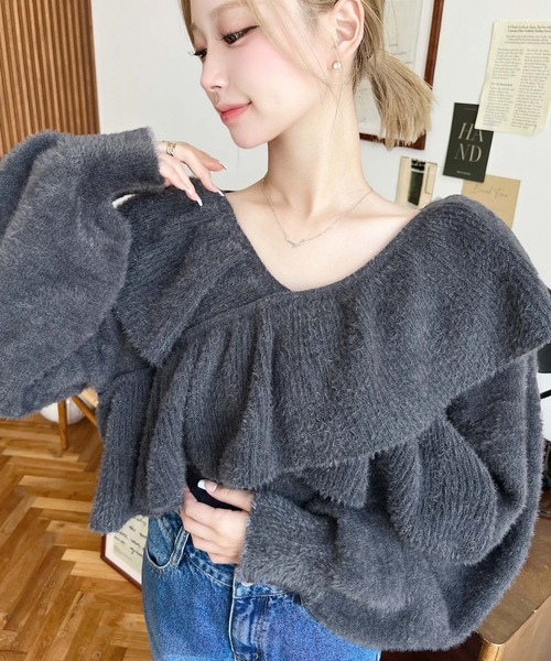 イタリア製♡ミッソーニ フリル ニットプルオーバー マルチカラー 42サイズ MISSONI - イタリア製♡ミッソーニ フリル ニットプルオーバー マルチ