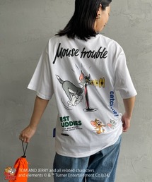 【WEB限定】[SEQUENZ/シークエンズ] トムとジェリー TROUBLE PUFF バックプリントTシャツ