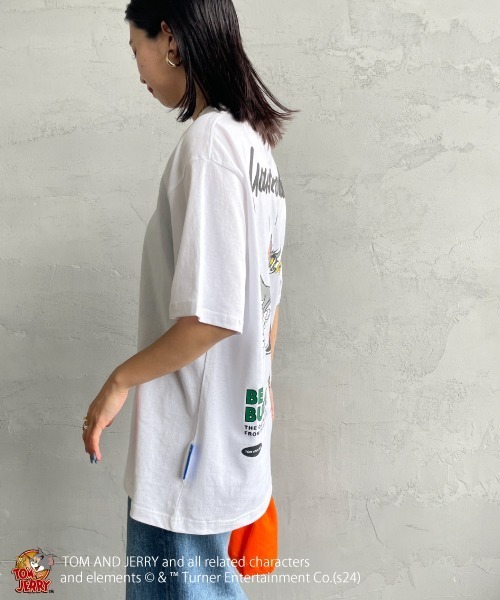 Tom＆Jerry（トムアンドジェリー）の「【WEB限定】[SEQUENZ/シークエンズ] トムとジェリー TROUBLE PUFF バックプリントTシャツ（Tシャツ/カットソー・レディース・ライトグリーン/ホワイト/ブラック・M/L/XL）」の6枚目の写真
