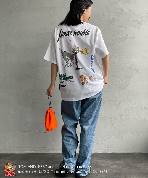 Tom＆Jerry（トムアンドジェリー）の「【WEB限定】[SEQUENZ/シークエンズ] トムとジェリー TROUBLE PUFF バックプリントTシャツ（Tシャツ/カットソー・レディース・ライトグリーン/ホワイト/ブラック・M/L/XL）」の10枚目の写真