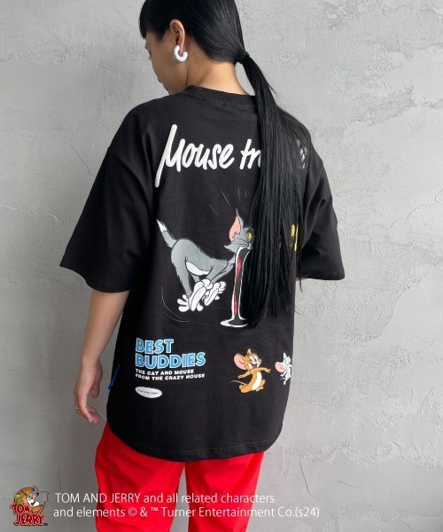 Tom＆Jerry（トムアンドジェリー）の「【WEB限定】[SEQUENZ/シークエンズ] トムとジェリー TROUBLE PUFF バックプリントTシャツ（Tシャツ/カットソー・レディース・ライトグリーン/ホワイト/ブラック・M/L/XL）」の21枚目の写真