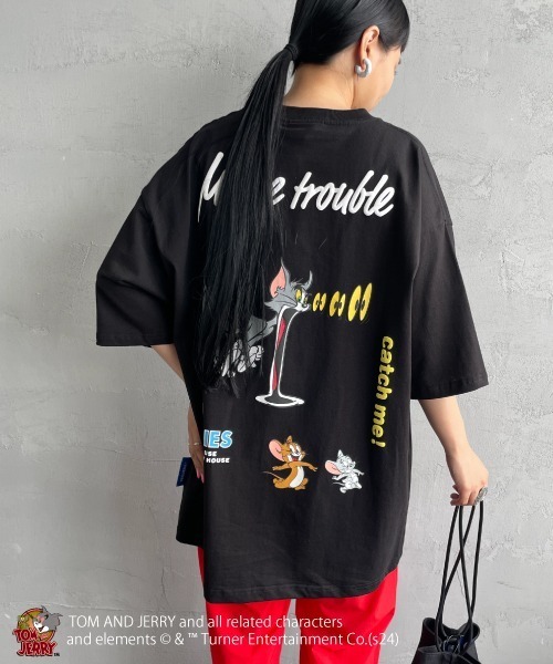 Tom＆Jerry（トムアンドジェリー）の「【WEB限定】[SEQUENZ/シークエンズ] トムとジェリー TROUBLE PUFF バックプリントTシャツ（Tシャツ/カットソー・レディース・ライトグリーン/ホワイト/ブラック・M/L/XL）」の15枚目の写真