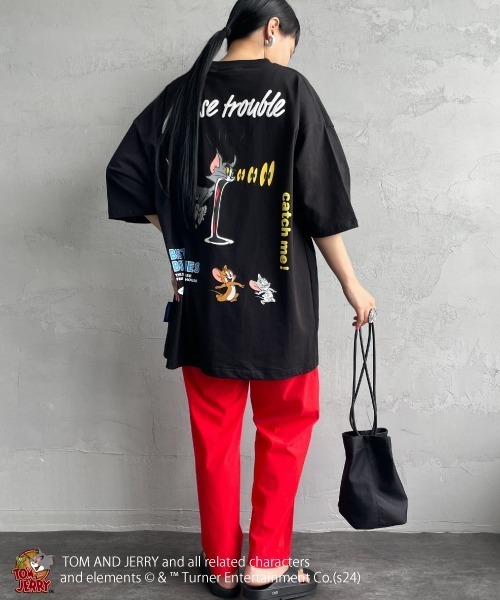 Tom＆Jerry（トムアンドジェリー）の「【WEB限定】[SEQUENZ/シークエンズ] トムとジェリー TROUBLE PUFF バックプリントTシャツ（Tシャツ/カットソー・レディース・ライトグリーン/ホワイト/ブラック・M/L/XL）」の12枚目の写真