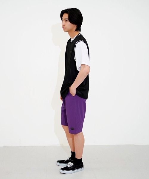 GLAZOS(グラソス)の「【大人向けサイズあり】【接触冷感】【速乾】【耐塩素】クールラフ・ナイロンストレッチ・イージーハーフパンツ(その他パンツ・キッズ・マルチ/ブラック/パープル/カーキ・170cm/160cm/150cm/140cm)」の6枚目の写真