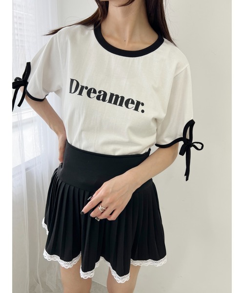 PHILLY（フィリー）の「【PHILLY】リボンリンガーTシャツ（Tシャツ/カットソー・レディース・ホワイト/ブラック・FREE）」の12枚目の写真