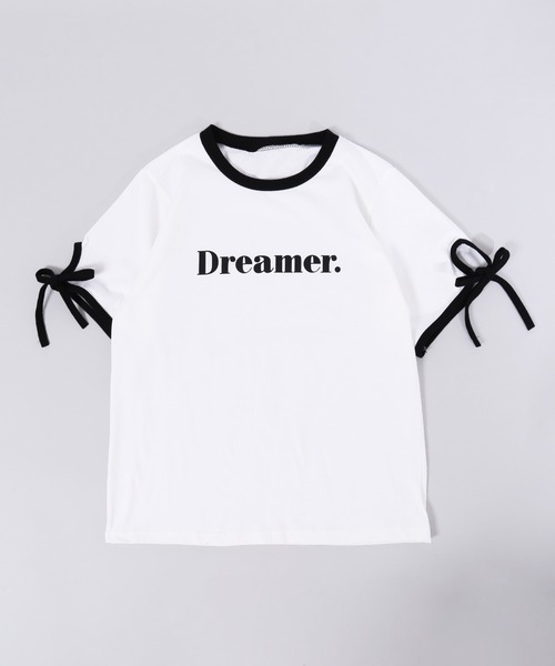 PHILLY（フィリー）の「【PHILLY】リボンリンガーTシャツ（Tシャツ/カットソー・レディース・ホワイト/ブラック・FREE）」の4枚目の写真