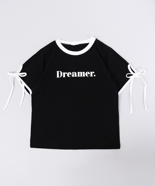 PHILLY（フィリー）の「【PHILLY】リボンリンガーTシャツ（Tシャツ/カットソー・レディース・ホワイト/ブラック・FREE）」の3枚目の写真