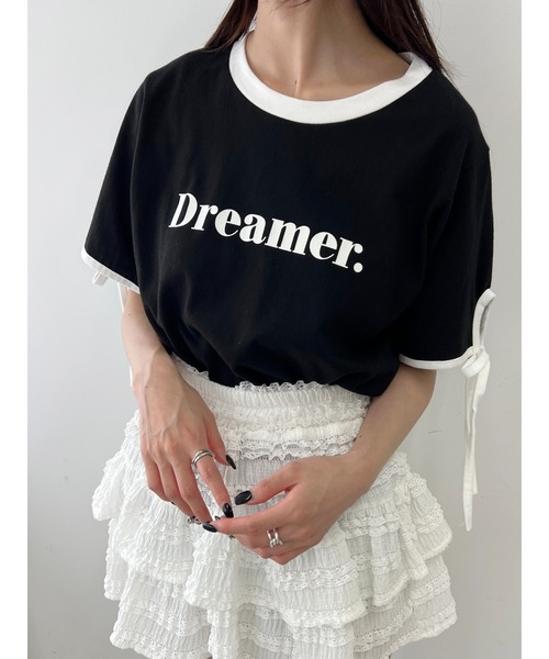 PHILLY（フィリー）の「【PHILLY】リボンリンガーTシャツ（Tシャツ/カットソー・レディース・ホワイト/ブラック・FREE）」の8枚目の写真