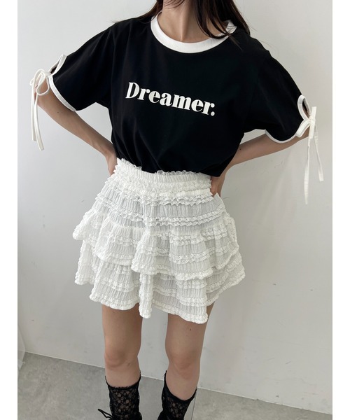 PHILLY（フィリー）の「【PHILLY】リボンリンガーTシャツ（Tシャツ/カットソー・レディース・ホワイト/ブラック・FREE）」の7枚目の写真
