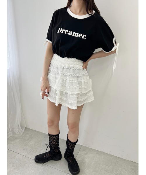 PHILLY（フィリー）の「【PHILLY】リボンリンガーTシャツ（Tシャツ/カットソー・レディース・ホワイト/ブラック・FREE）」の6枚目の写真