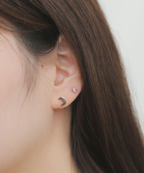 Peony（ピオニー）の「【Peony/ピオニー】/ムーン　モチーフ　ピアスセット（ピアス（両耳用）・レディース・ゴールド/シルバー・FREE）」の6枚目の写真