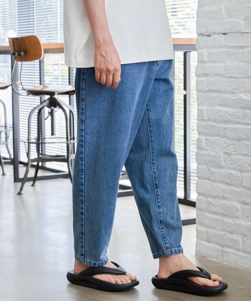 LAKOLE（ラコレ）の「イージーワイドデニムパンツ / 128624（デニムパンツ・メンズ・ブラック/サックスブルー/グレー/ネイビー・SMALL/LARGE/MEDIUM）」の4枚目の写真