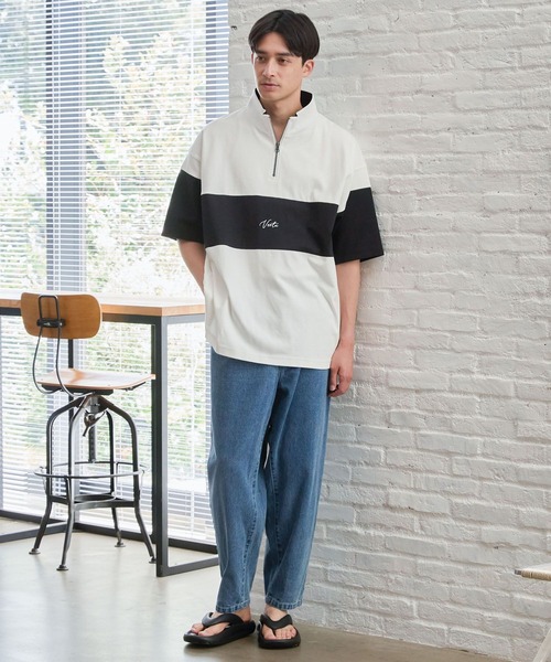 LAKOLE（ラコレ）の「イージーワイドデニムパンツ / 128624（デニムパンツ・メンズ・ブラック/サックスブルー/グレー/ネイビー・SMALL/LARGE/MEDIUM）」の9枚目の写真