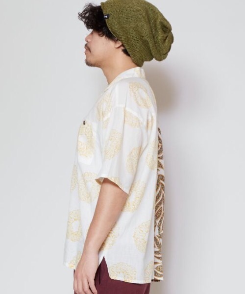 チャイハネ(チャイハネ)の「【チャイハネ】ダグシナMEN'S開襟シャツ(シャツ/ブラウス・メンズ・カーキ/ホワイト/ベージュ/オレンジ・FREE)」の7枚目の写真