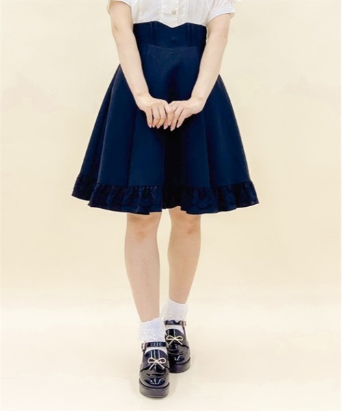 axes femme POETIQUE（アクシーズファムポエティック）の「フリルデザインタックスカート（スカート・レディース・ブラック/グレー/ピンク・MEDIUM）」の2枚目の写真