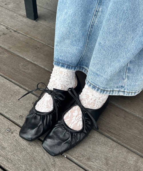 Birthday room(バースデイルーム)の「リボンバレエシューズ / ribbon ballet shoes(パンプス・レディース・シルバー/ブラック・SMALL/MEDIUM/LARGE)」の20枚目の写真