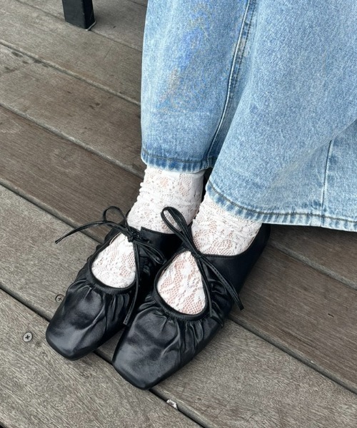 Birthday room(バースデイルーム)の「リボンバレエシューズ / ribbon ballet shoes(パンプス・レディース・シルバー/ブラック・SMALL/MEDIUM/LARGE)」の21枚目の写真