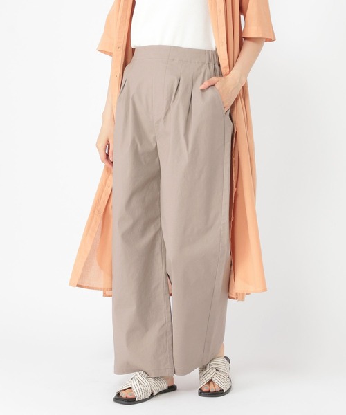 studio CLIP（スタディオクリップ）の「【接触冷感/ストレッチ】コットンリネンひんやりタックワイドパンツ[プチ・プラスサイズあり]（その他パンツ・レディース・ネイビー/モカ/イエロー・LARGE/MEDIUM/ﾌﾘｰ(L)/PF）」の15枚目の写真