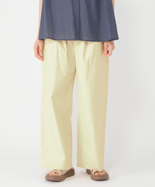 studio CLIP（スタディオクリップ）の「【接触冷感/ストレッチ】コットンリネンひんやりタックワイドパンツ[プチ・プラスサイズあり]（その他パンツ・レディース・ネイビー/モカ/イエロー・LARGE/MEDIUM/ﾌﾘｰ(L)/PF）」の12枚目の写真