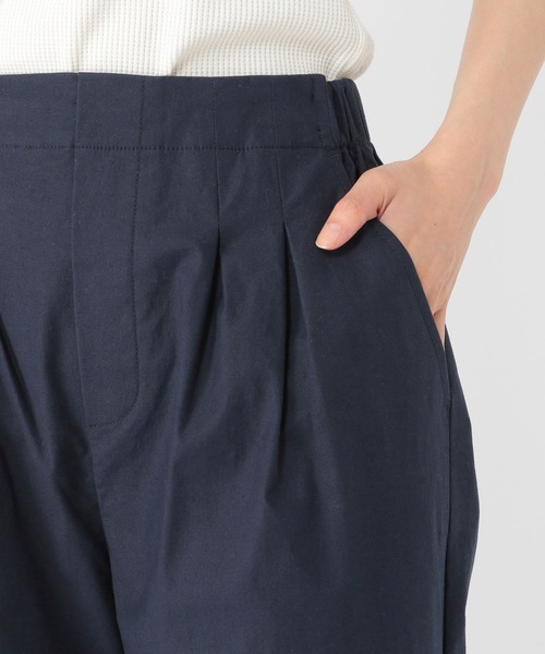 studio CLIP（スタディオクリップ）の「【接触冷感/ストレッチ】コットンリネンひんやりタックワイドパンツ[プチ・プラスサイズあり]（その他パンツ・レディース・ネイビー/モカ/イエロー・LARGE/MEDIUM/ﾌﾘｰ(L)/PF）」の4枚目の写真