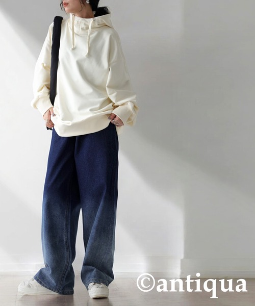 antiqua(アンティカ)の「ワイドストレートデニム(デニムパンツ・レディース・ブルー/ブラック・R/P)」の11枚目の写真