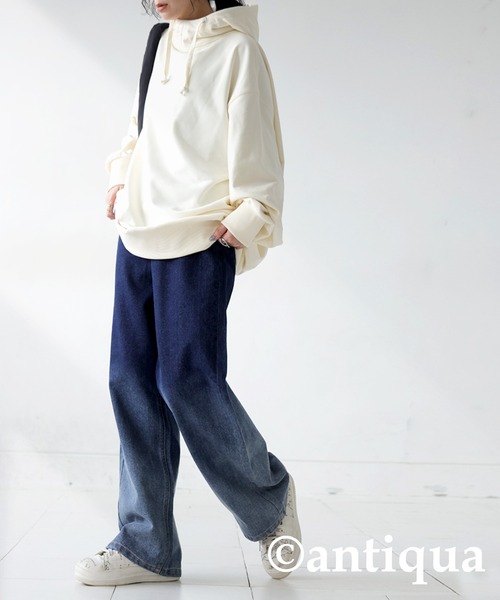 antiqua(アンティカ)の「ワイドストレートデニム(デニムパンツ・レディース・ブルー/ブラック・R/P)」の13枚目の写真