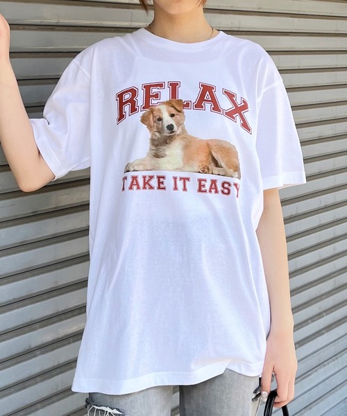 Revo.(レボ)の「spiritoso スピリトーゾ RELAX シートプリントTシャツ(Tシャツ/カットソー・レディース・ブラック/ホワイト/オートミール・L/M)」の1枚目の写真
